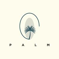 Palm logo with unique concept vector