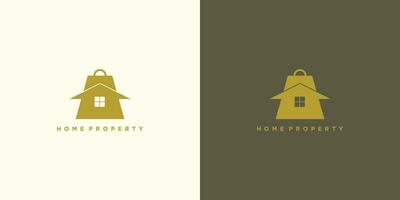 Home property logo design with unique concept for business shoping vector