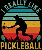 I really like pickleball t shirt design eps vector