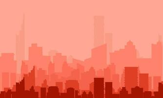 Modern City Silhouette Background Light Orange Vector Color vector