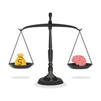 dinero y el cerebro a un equilibrado nivel el conceptual característica de el cerebro es dinero eps vector