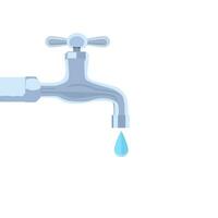 Water tap with drop On a white background vector