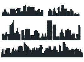silueta de el ciudad.sombra.moderna paisaje bandera en transparente antecedentes vector