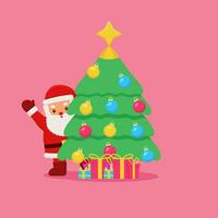 Vector illustration of Santa Claus holiday cheer. Christmas design concept