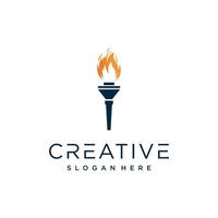 Torch logo template Premium Vector