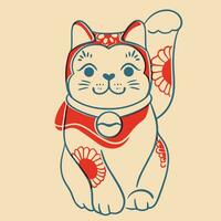 Lucky cat. Vector illustration.