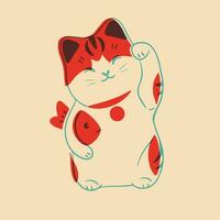 Lucky cat. Vector illustration.