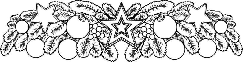 Black and white set of snowflakes, new year things, line - art, line art colouring page, vector. vector