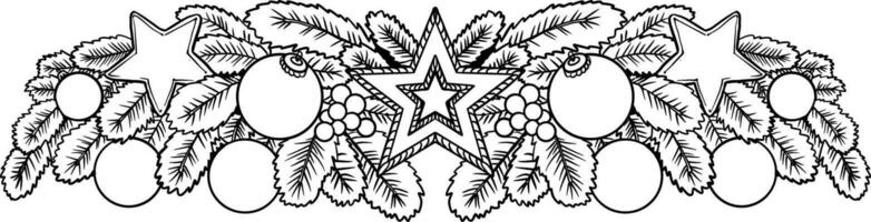 Black and white set of snowflakes, new year things, line - art, line art colouring page, vector. vector