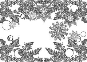 Black and white set of drawings of new year 14 vector