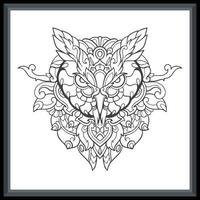 Owl head mandala arts. isolated on white background vector