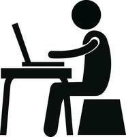 man while running the computer icon in flat. isolated on transparent background. Modern Universal Business, finance, office workplace Strategy and Management sign symbol vector for apps and website