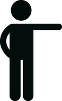man pointing out icon in flat. isolated on transparent background. Modern Universal Business, finance, toilet workplace Strategy and Management sign symbol vector for apps and website