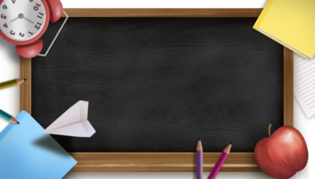 back to school blackboard banner with stationary png