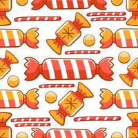 Vector pattern with candies and sweets in cartoon style.