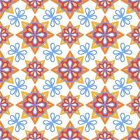 Vector Christmas pattern with Christmas stars in cartoon style.