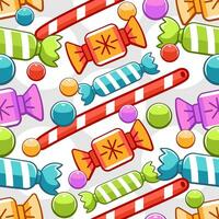 Vector pattern with candies and sweets in a cute cartoon style.