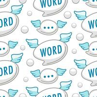 Vector pattern with message symbols in cartoon style.