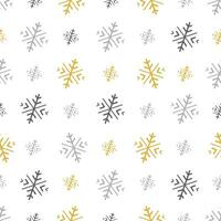 Vector Christmas pattern with snowflakes in cartoon style.