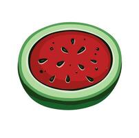 Half of watermelon, hand drawn cut fruit, with transparent background, illustration eps10 vector