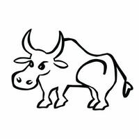 bull outline, canine line, vector illustration eps 10