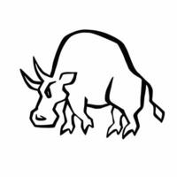 bull outline, canine line, vector illustration eps 10