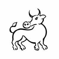 bull outline, canine line, vector illustration eps 10