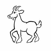 goat outline, line, vector illustration