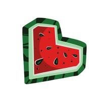 watermelon heart with stripes, hand drawn, illustration 10 eps vector