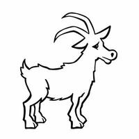 goat outline, line, vector illustration