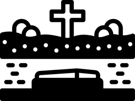 sólido icono para enterrado vector