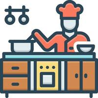 color icono para cocinar vector