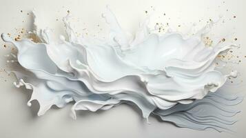 AI generated white paint splash background photo