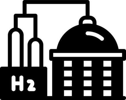 solid icon for hydrogen vector