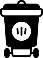 solid icon for trash vector