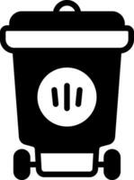 solid icon for trash vector