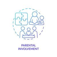 2D gradient parental involvement icon, simple vector, thin line illustration representing learning theories. vector