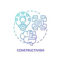 2D gradient constructivism icon, simple vector, thin line illustration representing learning theories. vector