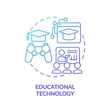 2D gradient educational technology icon, simple vector, thin line illustration representing learning theories. vector