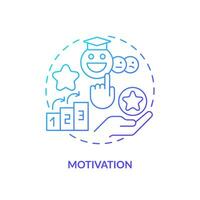 2D gradient motivation icon, simple vector, thin line illustration representing learning theories. vector