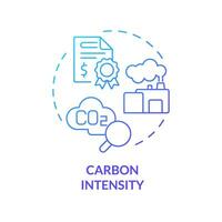 2D gradient carbon intensity icon, simple isolated vector, climate metrics thin line illustration. vector
