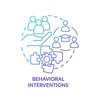 2D gradient behavioral interventions icon, simple vector, thin line illustration representing learning theories. vector