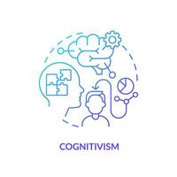 2D gradient cognitivism icon, simple vector, thin line illustration representing learning theories. vector