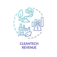 2D gradient cleantech revenue icon, simple isolated vector, climate metrics thin line illustration. vector