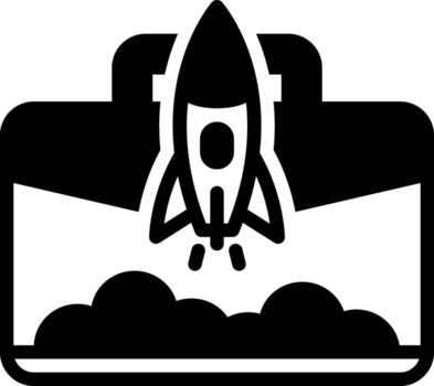 sólido icono para puesta en marcha vector