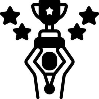 sólido icono para victorioso vector