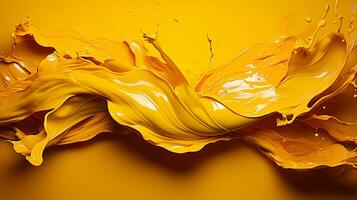 AI generated yellow paint splash background photo