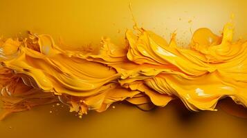 AI generated yellow paint splash background photo