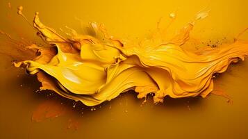 AI generated yellow paint splash background photo