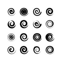 set of abstract spiral shape element vector